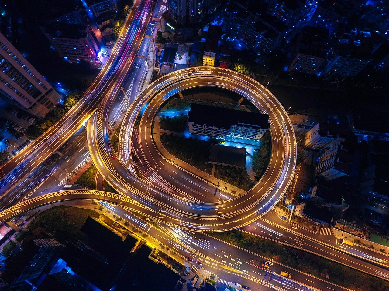 Aerial view of Ludhiana at night